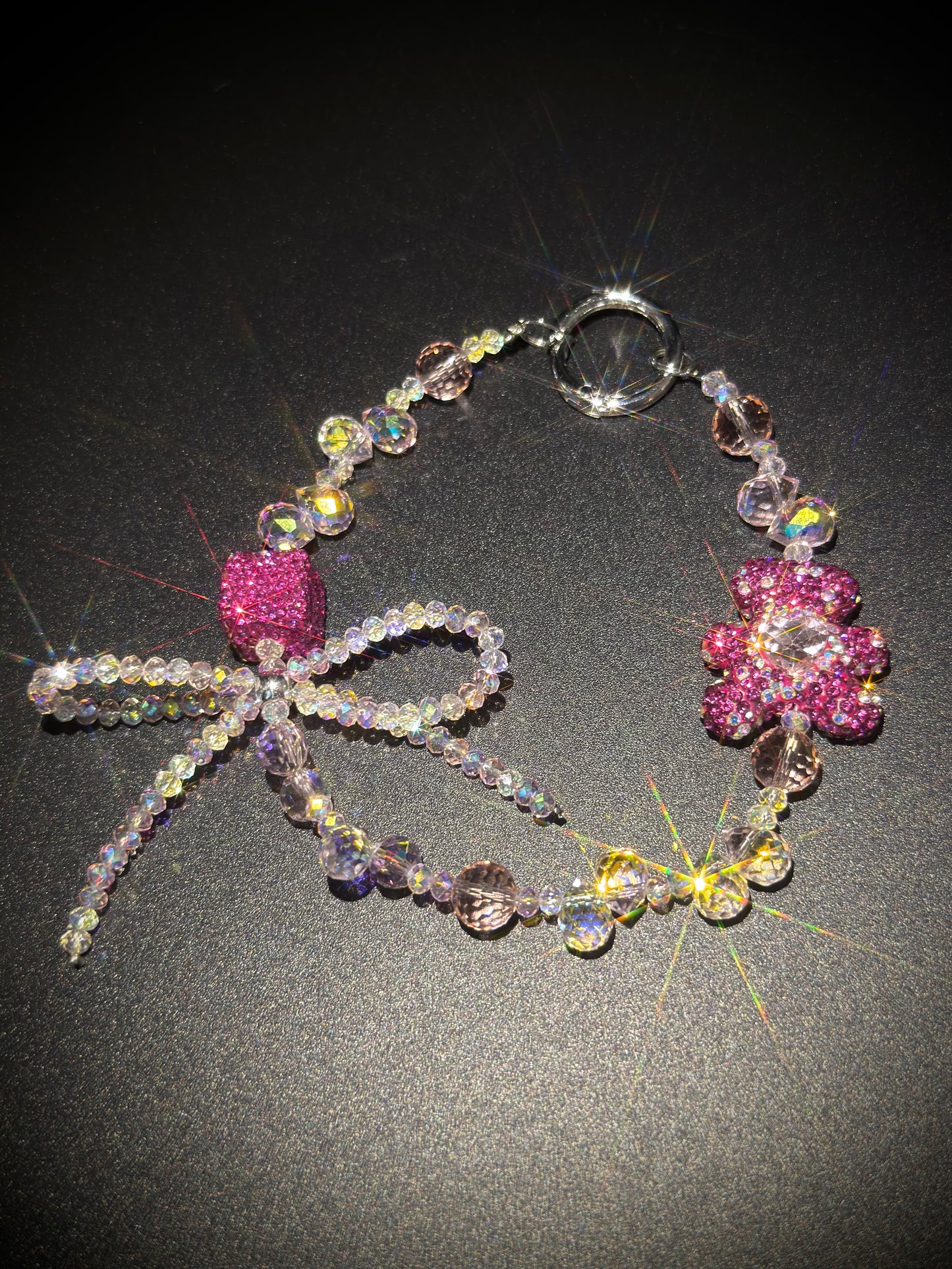 Phone Charm Crystal Teddy