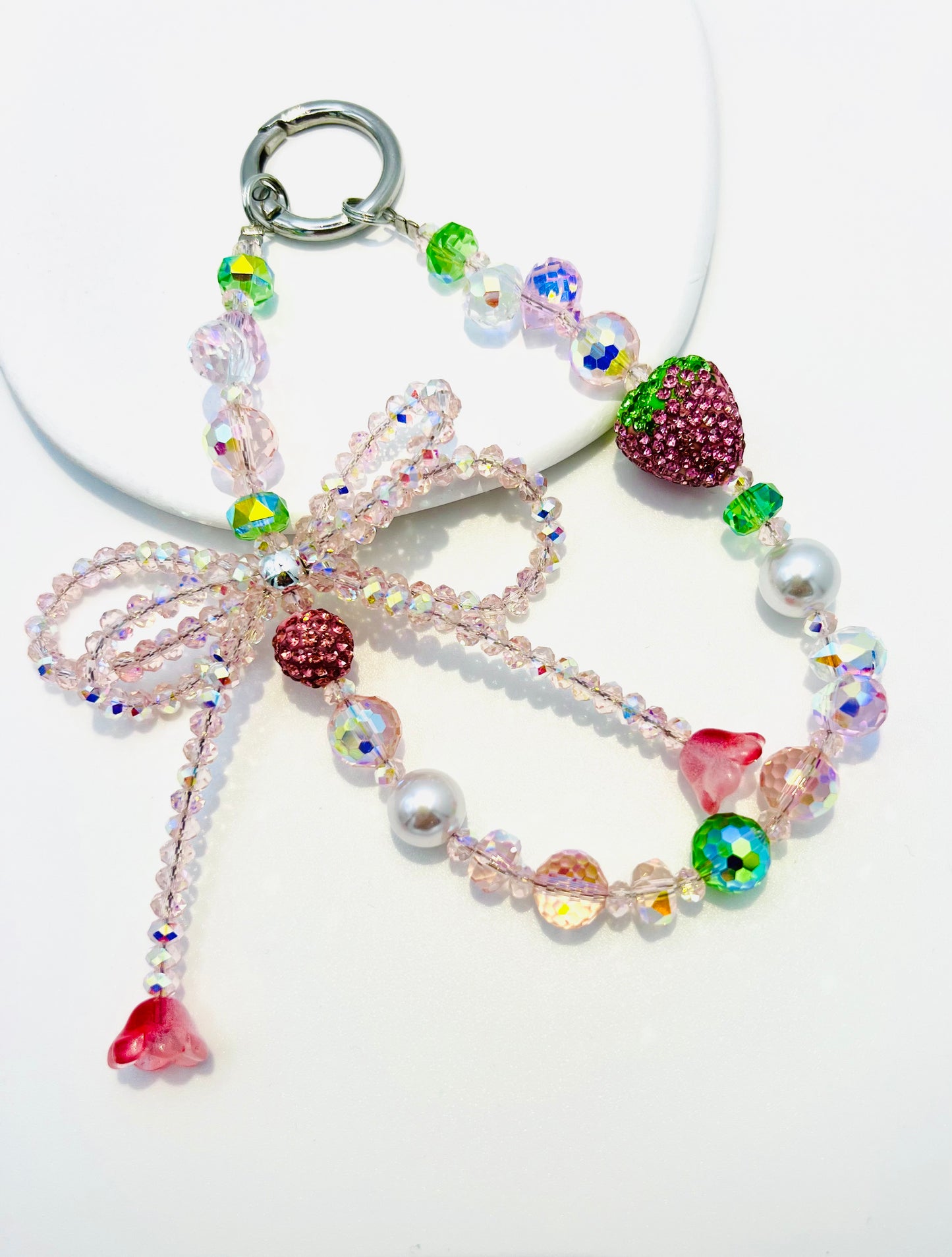 Phone Charm Crystal Strawberry short