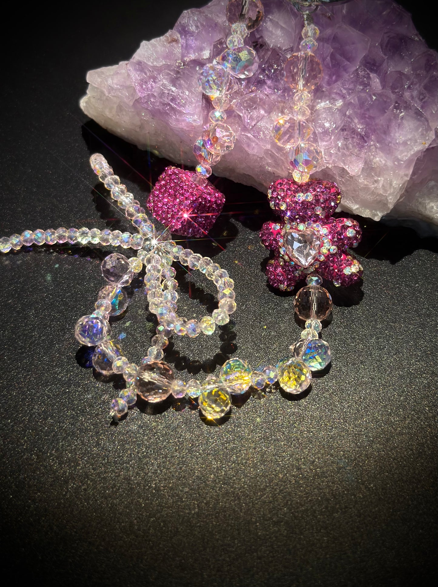 Phone Charm Crystal Teddy