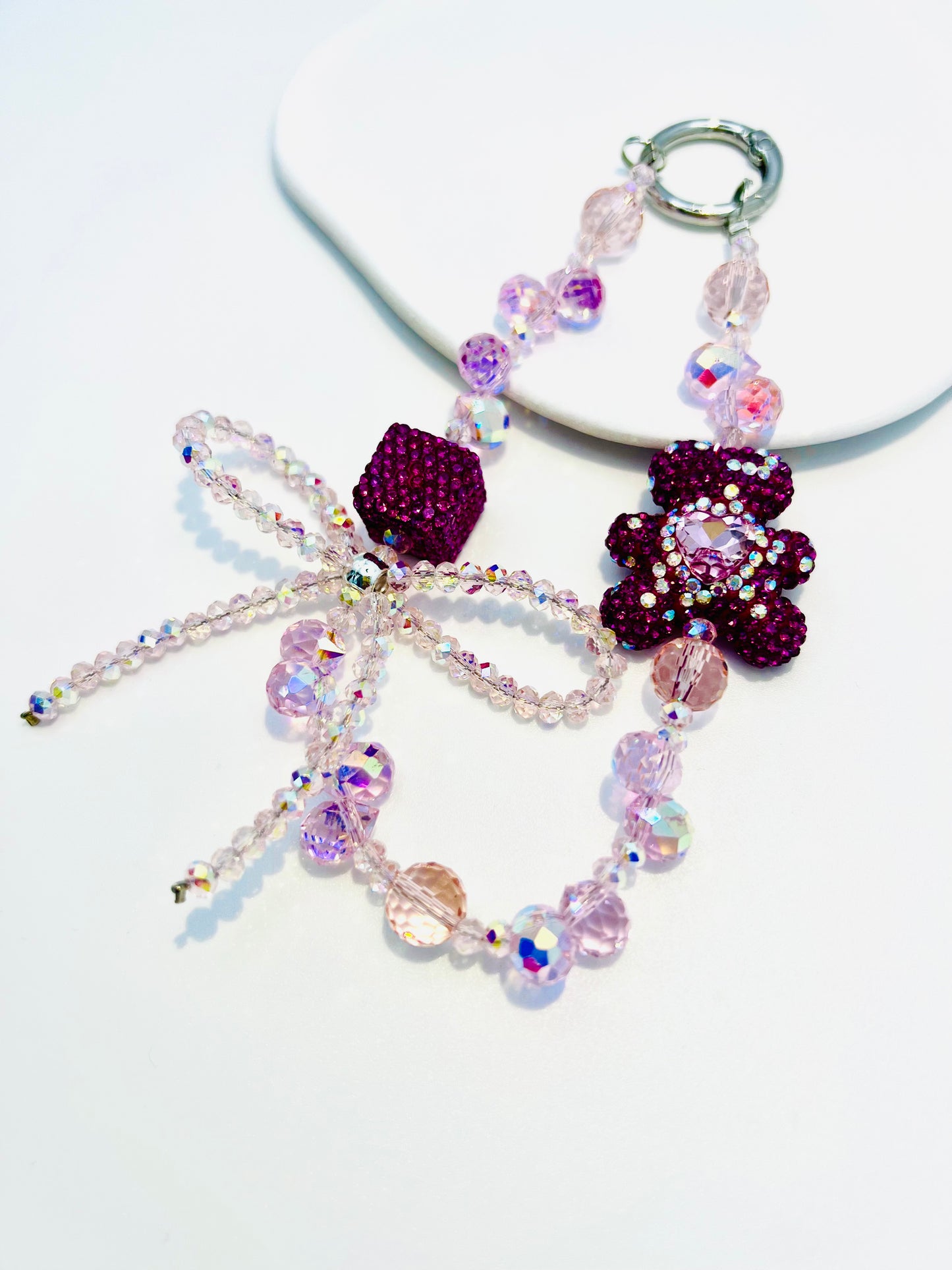 Phone Charm Crystal Teddy
