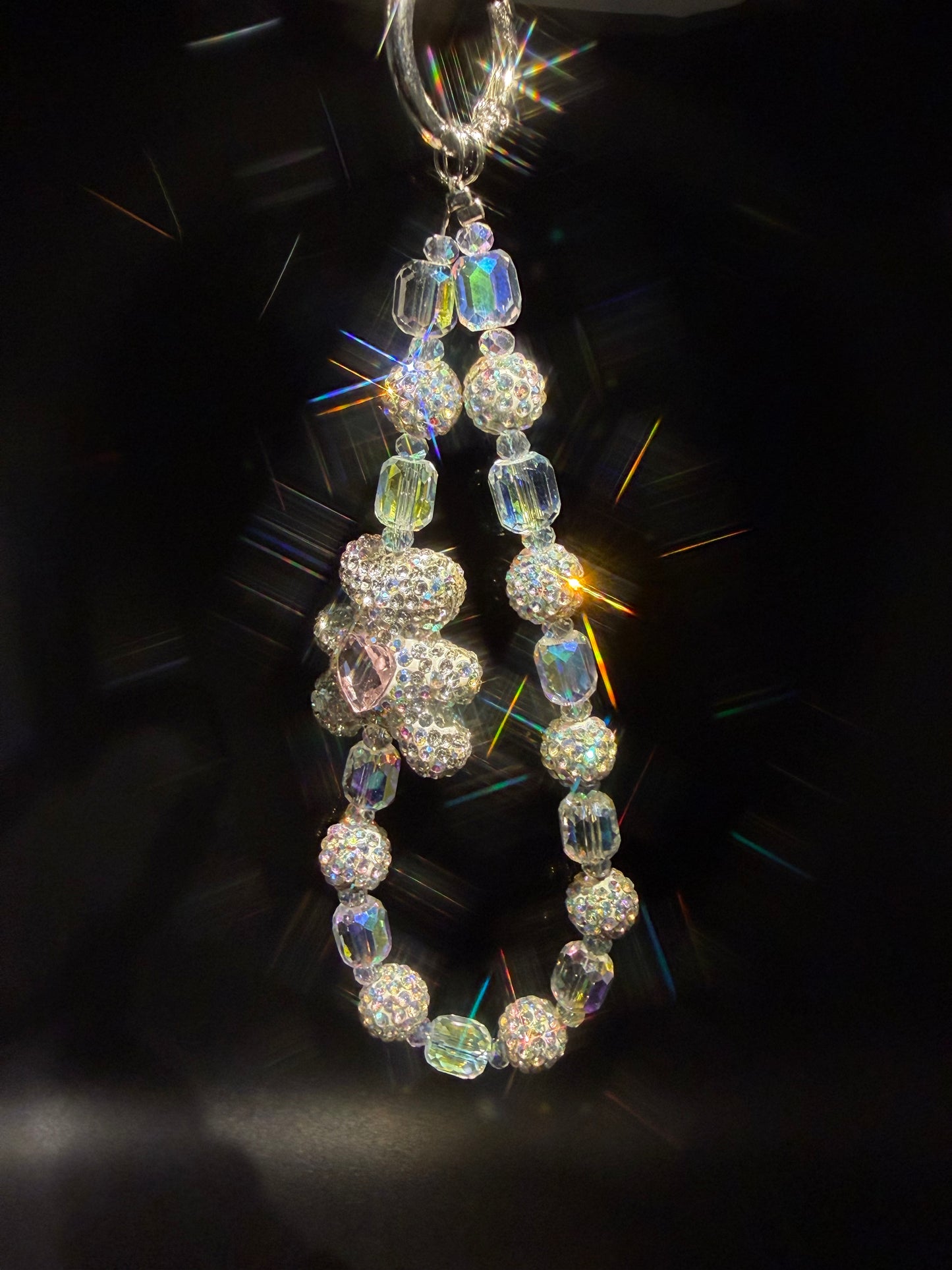 Phone Charm Diamond Teddy Glow