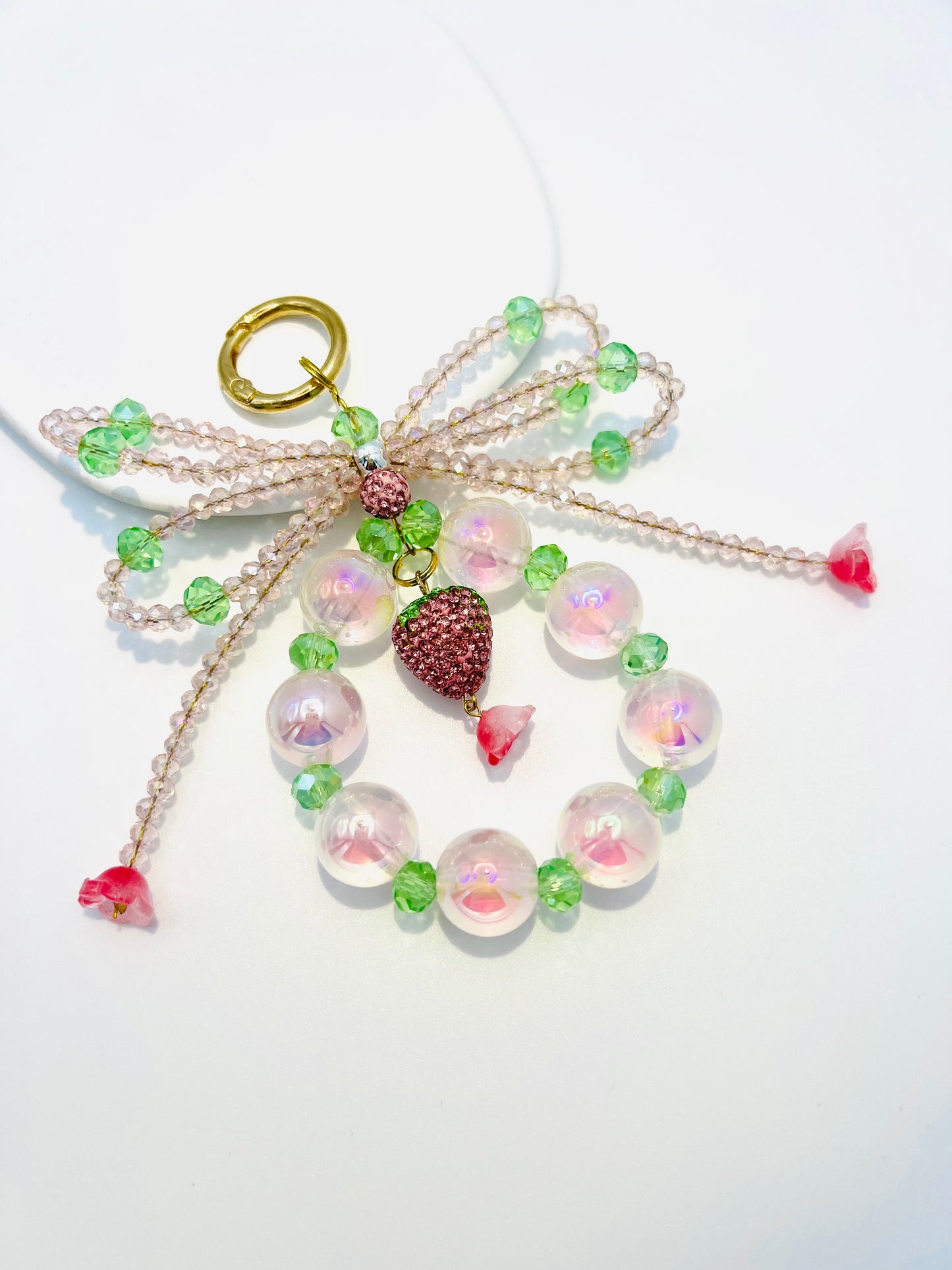 Phone Charm Crystal Strawberry short