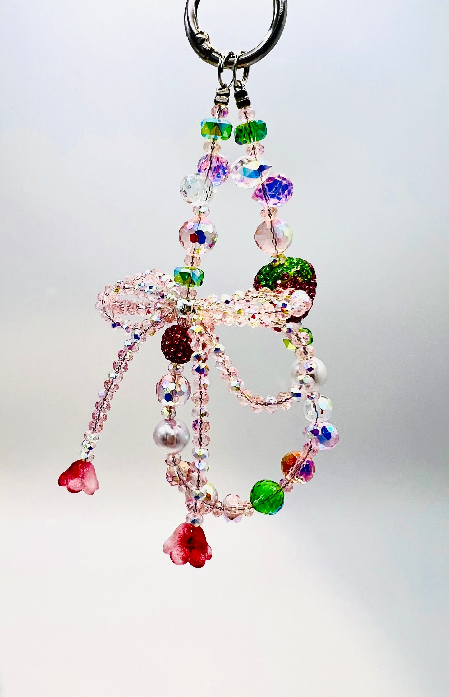 Phone Charm Crystal Strawberry short